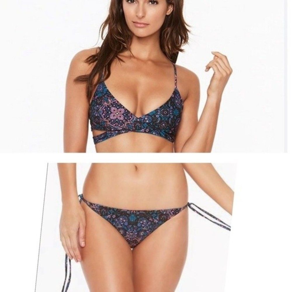 L*Space Julietta Rocky Wrap Halter Top & Lily Juliette Reversible Bikini Bottom